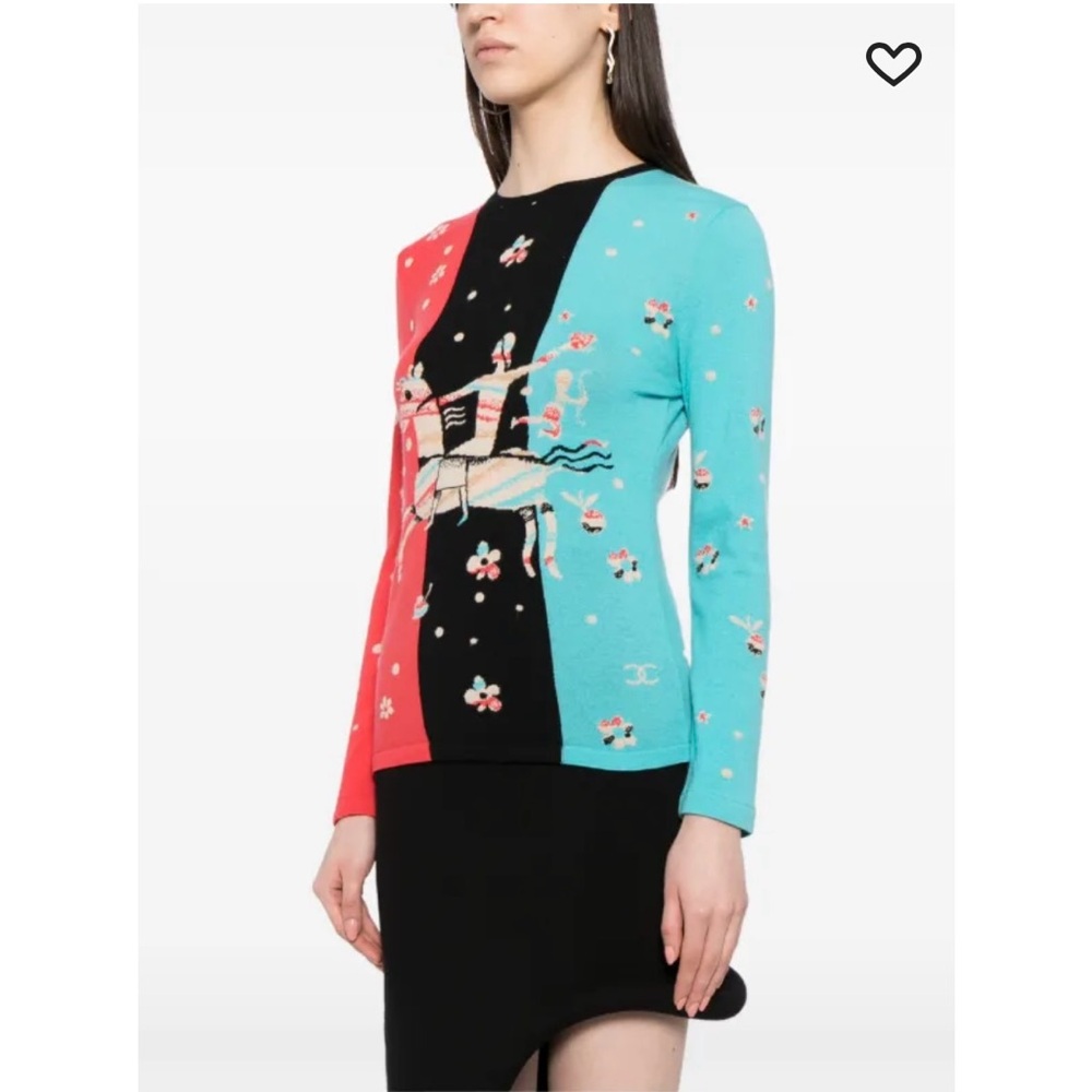 Chanel cupid cashmere colorblock women’s sweater